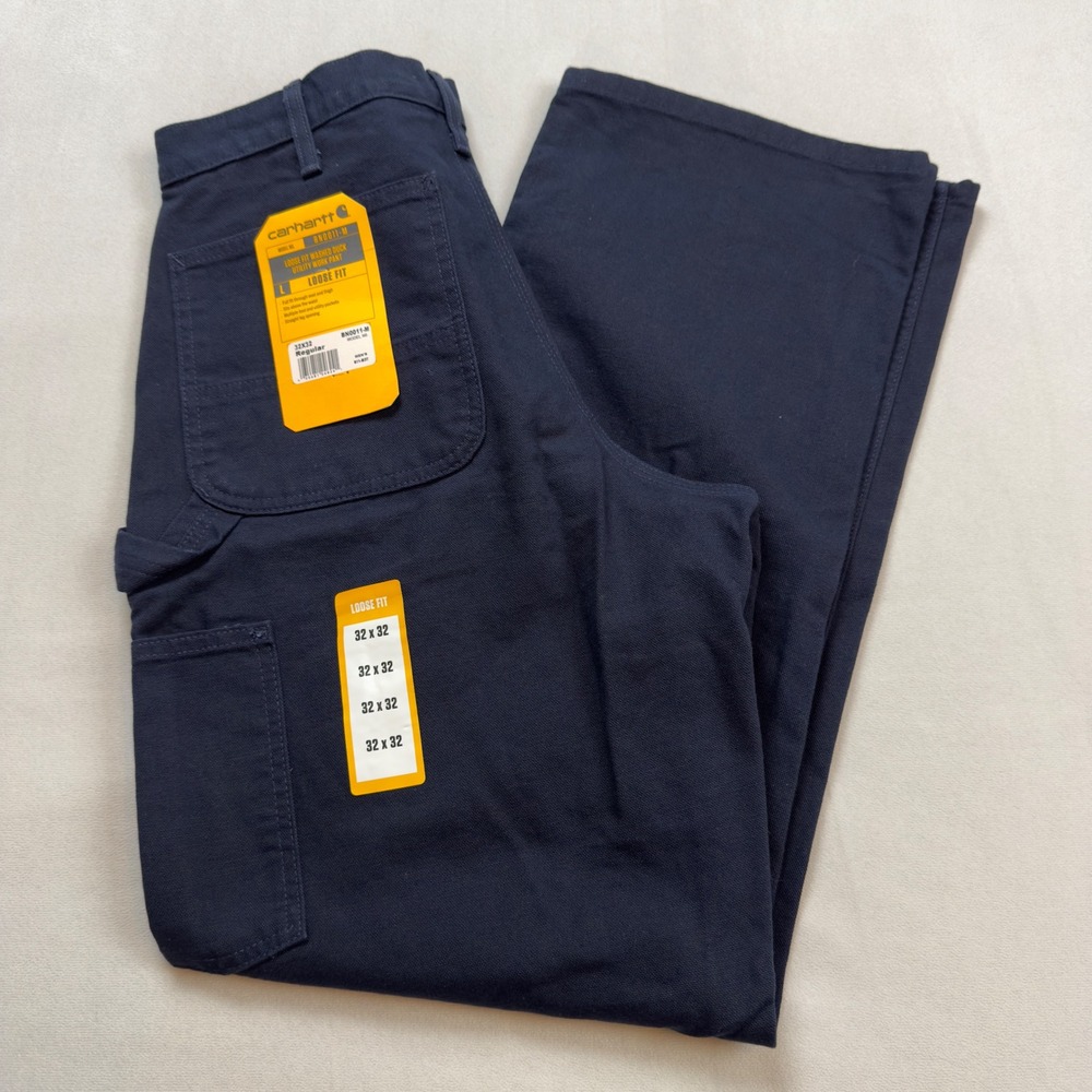 Carhartt B11 MDT Mens Loose Fit Duck Utility‎ Work Pants Navy Size 32x32 NWT